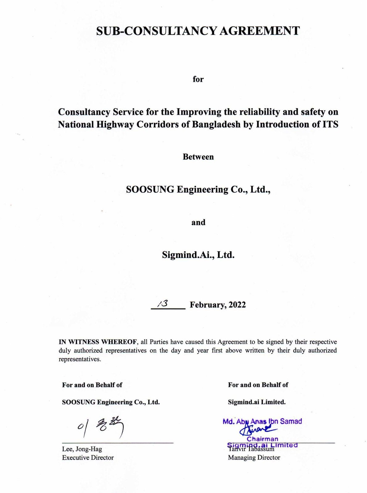 Soosung Korea Contract